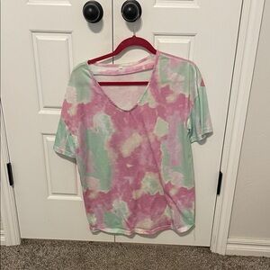 Tie-Dye V-Neck Women’s Top